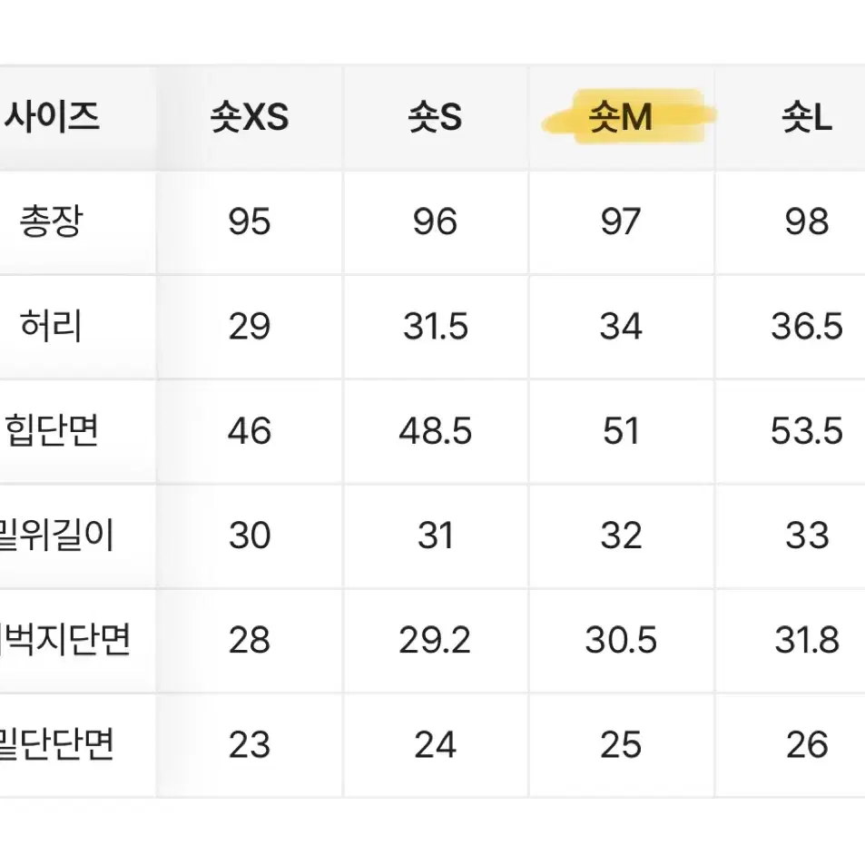 에이블리 미오 중청 위싱 청바지 데님 M