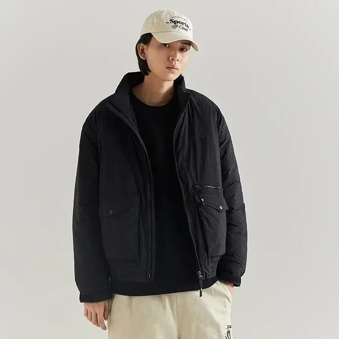 뉴발란스 블랙 항공 경량패딩 자켓 NBNQC42833 XL(105) 택달