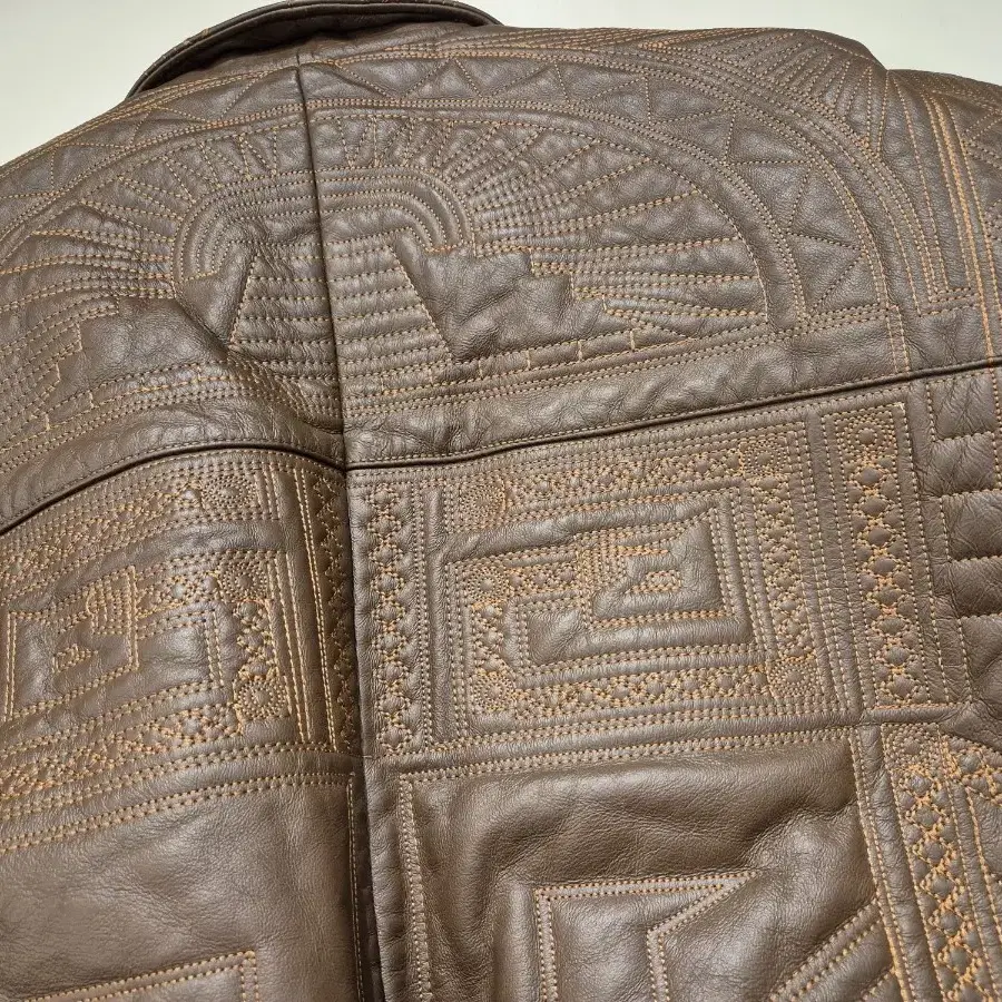 2XL>90s vtg stitch leather jacket