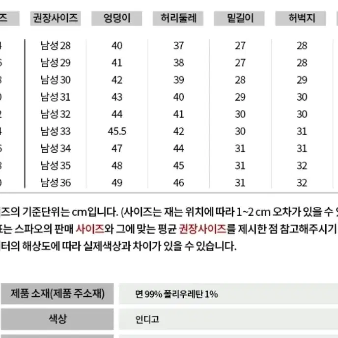 (균일가) 스파오 슬림 스트레이트 34 35