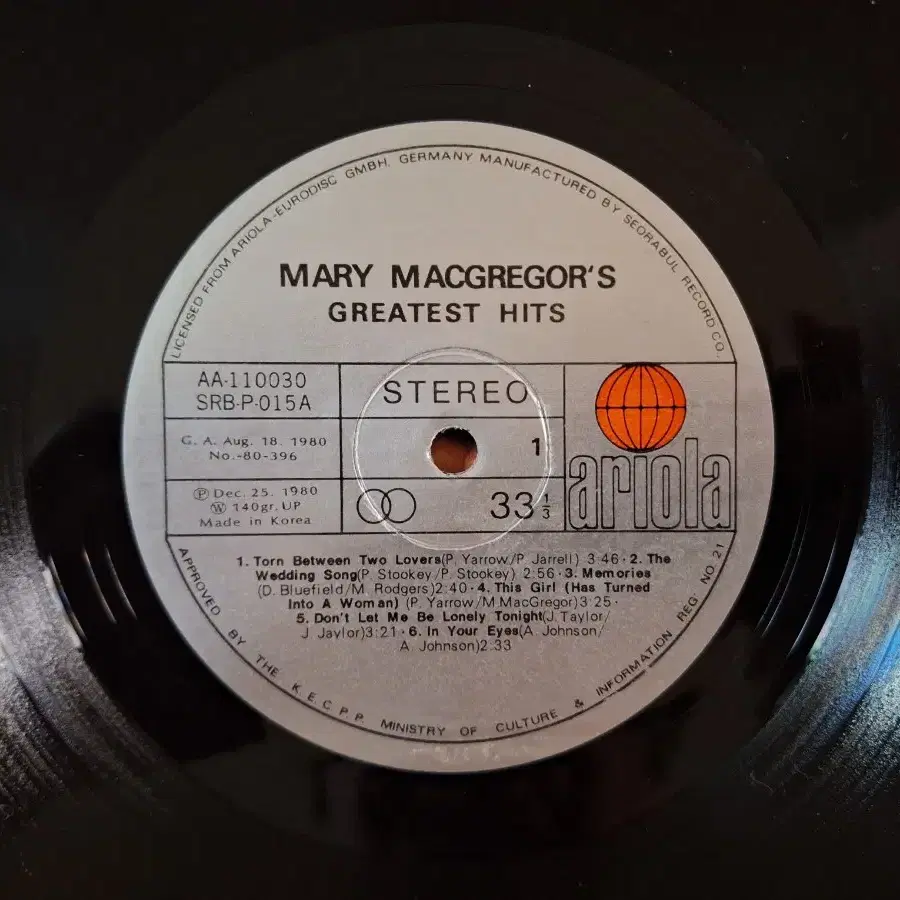 Mary Macgreger's Greatest Hits LP