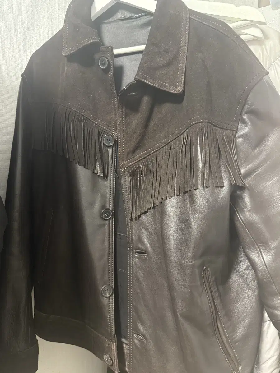 Zara Zara Western Fringe Sheepskin and Genuine Leather Jacket XL