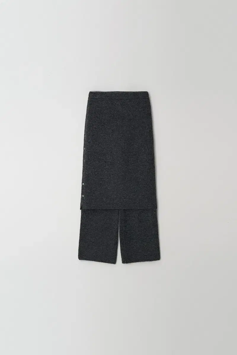 아뜰리에 에디션 Knit Skirt Wrap Pants (charcoal