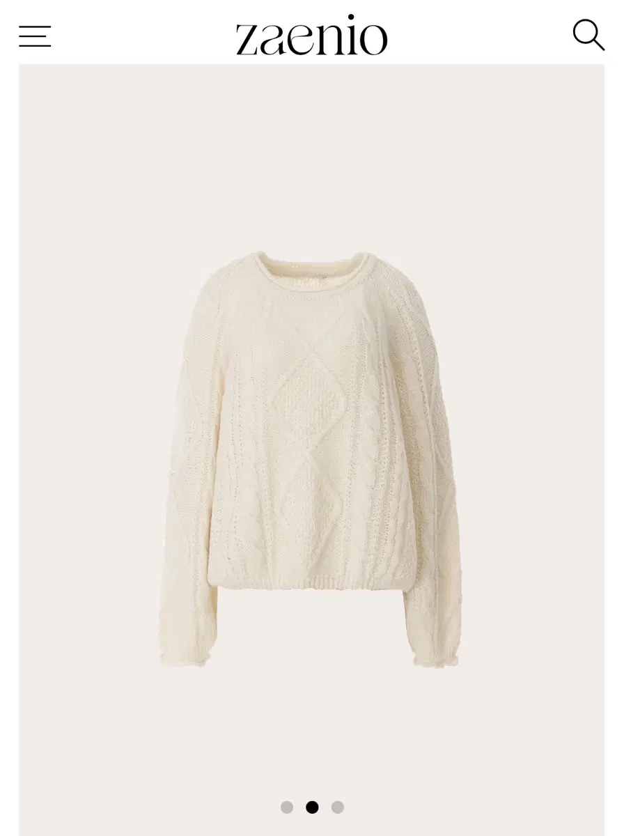 제니오zaenio old cable knit pullover-cream