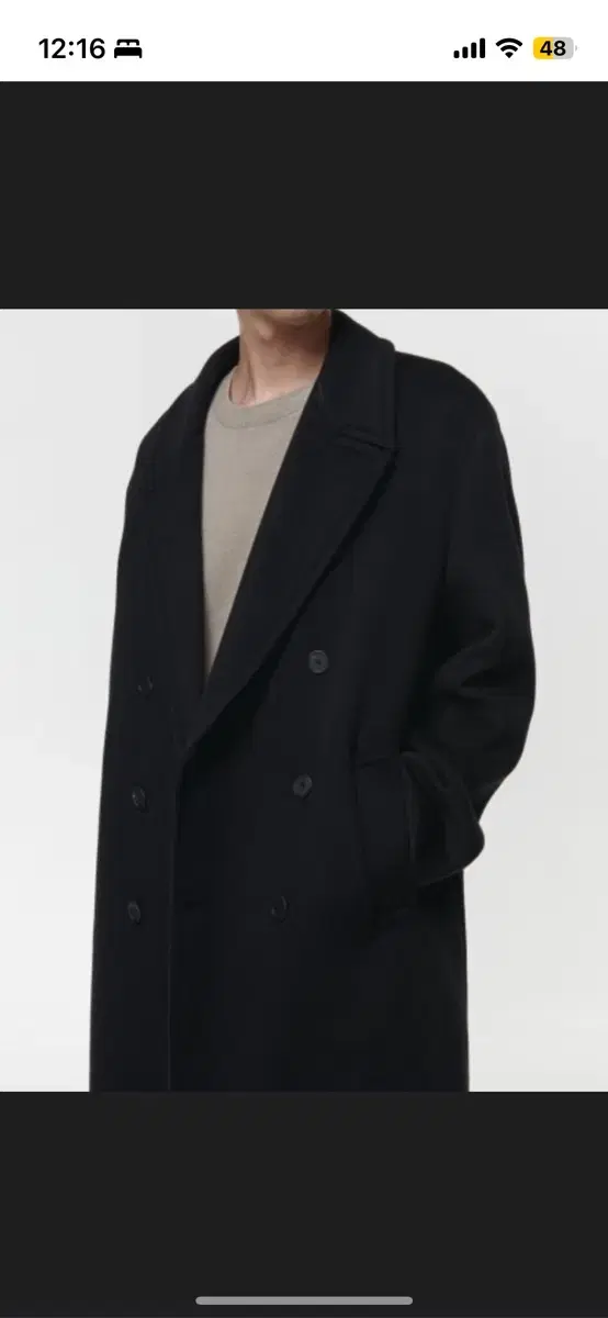 Oversized double-breasted cashmere-blend coat for men