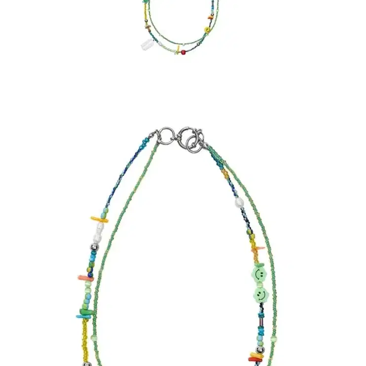 Smile Coral Beads Necklace [SILVER]