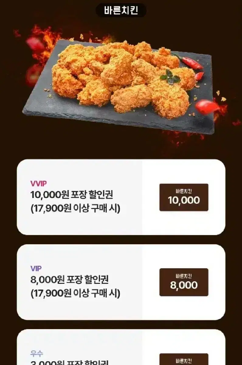 바른 치킨 만 원 할인권