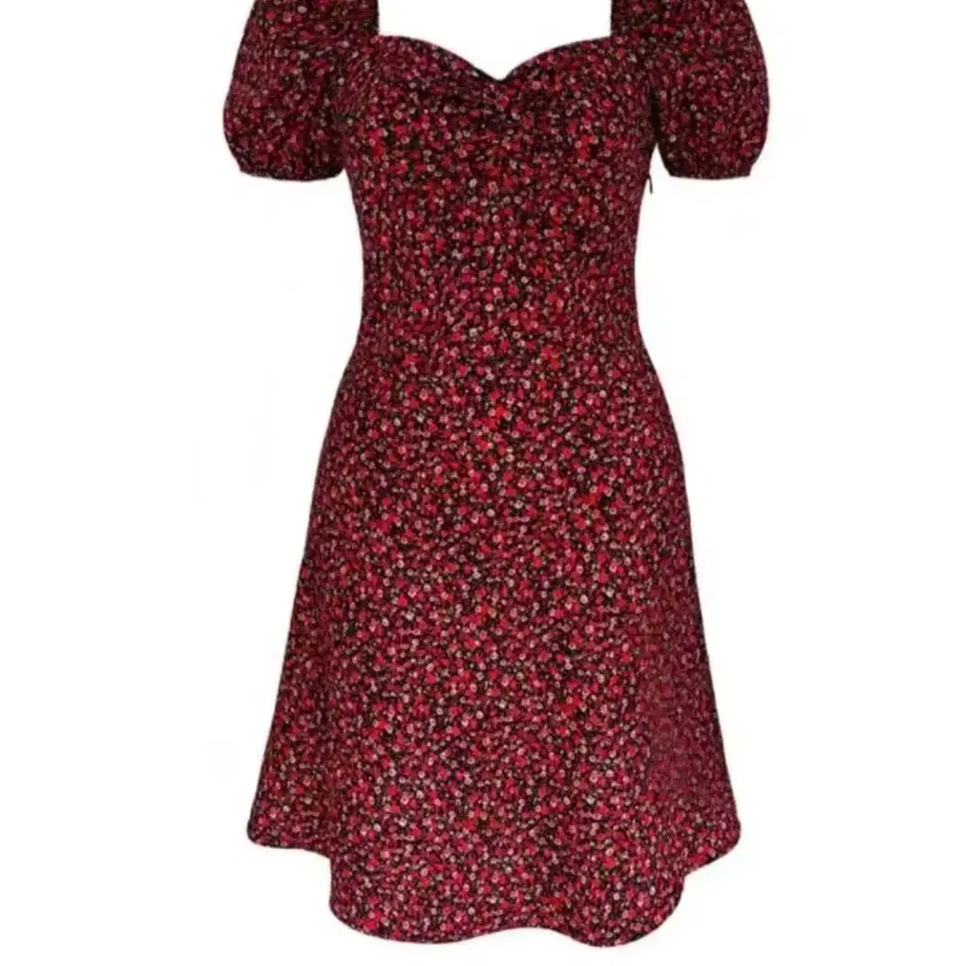 루루서울 red pansy dress 레드 팬지 드레스 원피스 xs