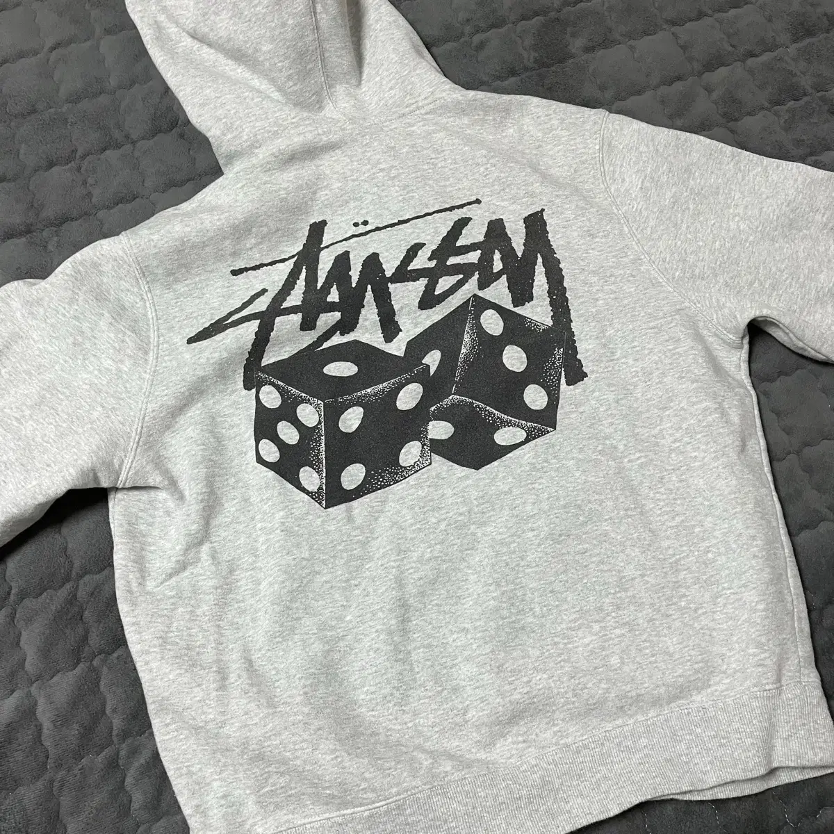 Sell Discontinued Stussy Pair of Dice Hoodie Ash Gray