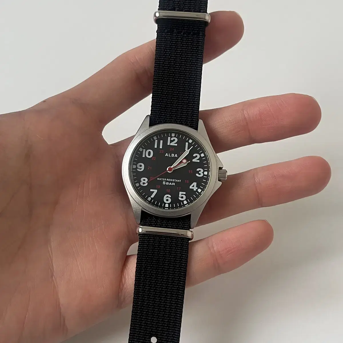 세이코 알바 - 90s black dial military field