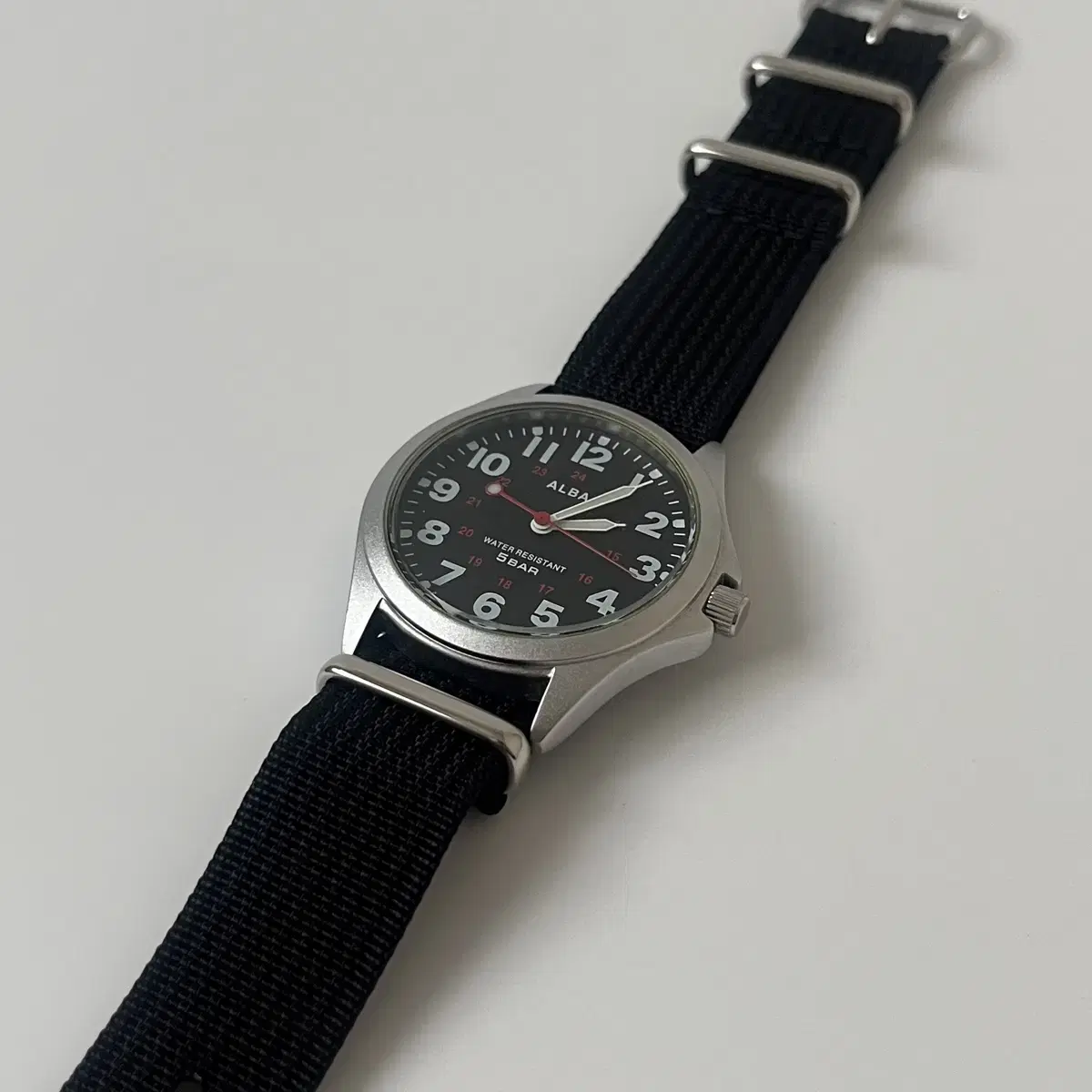 세이코 알바 - 90s black dial military field