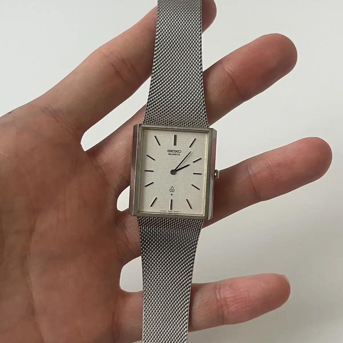 세이코-80s chariot silver square quartz