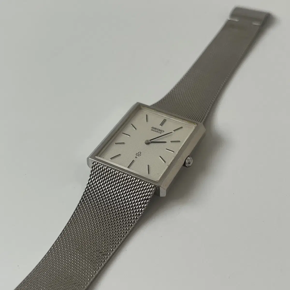 세이코-80s chariot silver square quartz