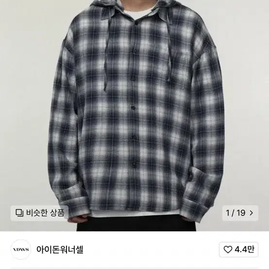 아이돈워너셀 체크후드셔츠 블루(2,xl)