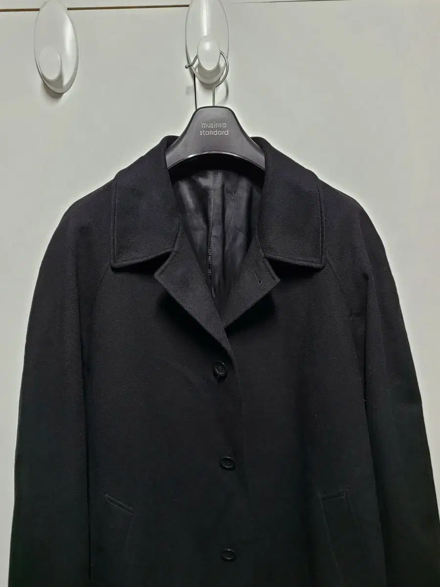 Galaxy Italian Cashmere 100% Balmacan Coat Black L 100-105