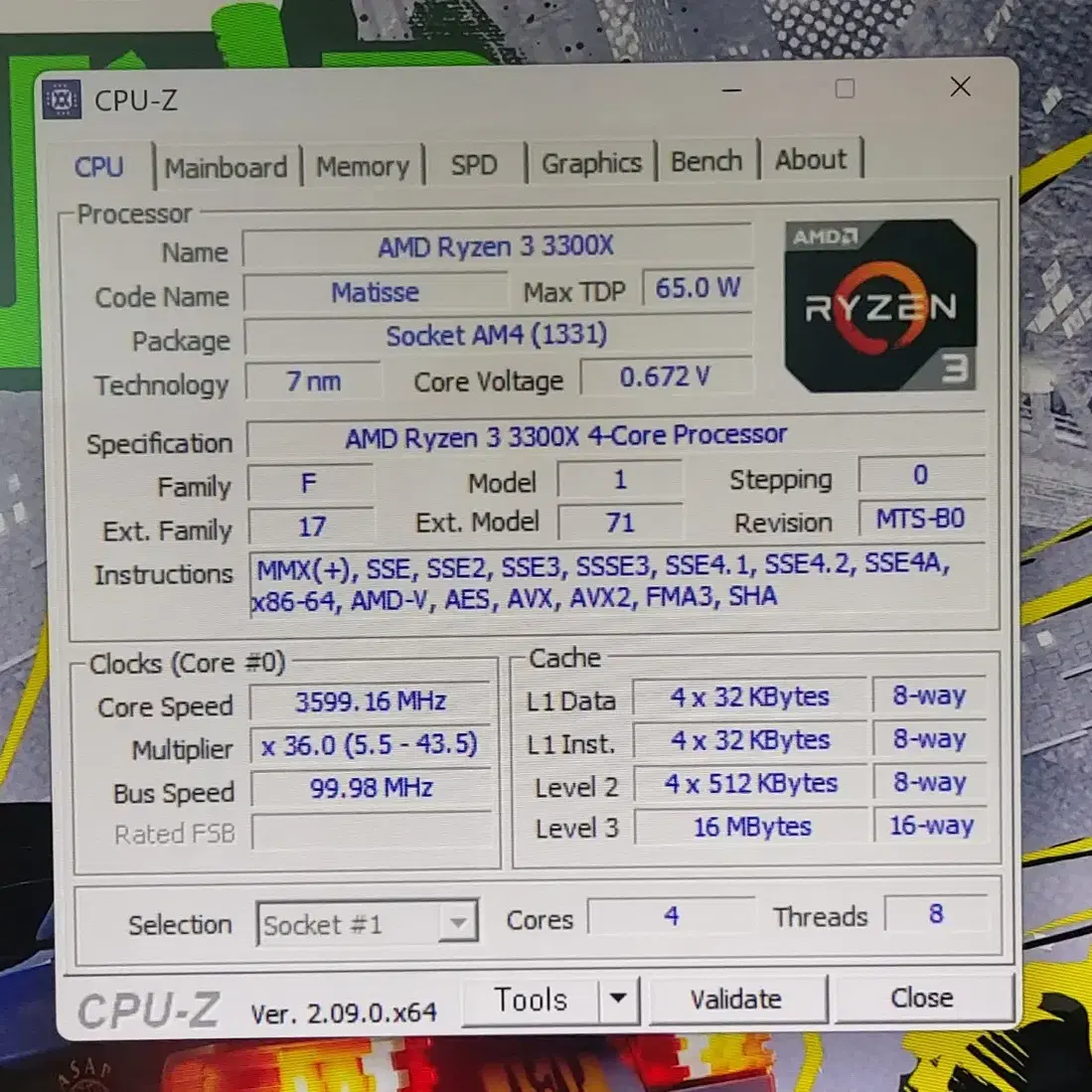 라이젠 3300X CPU