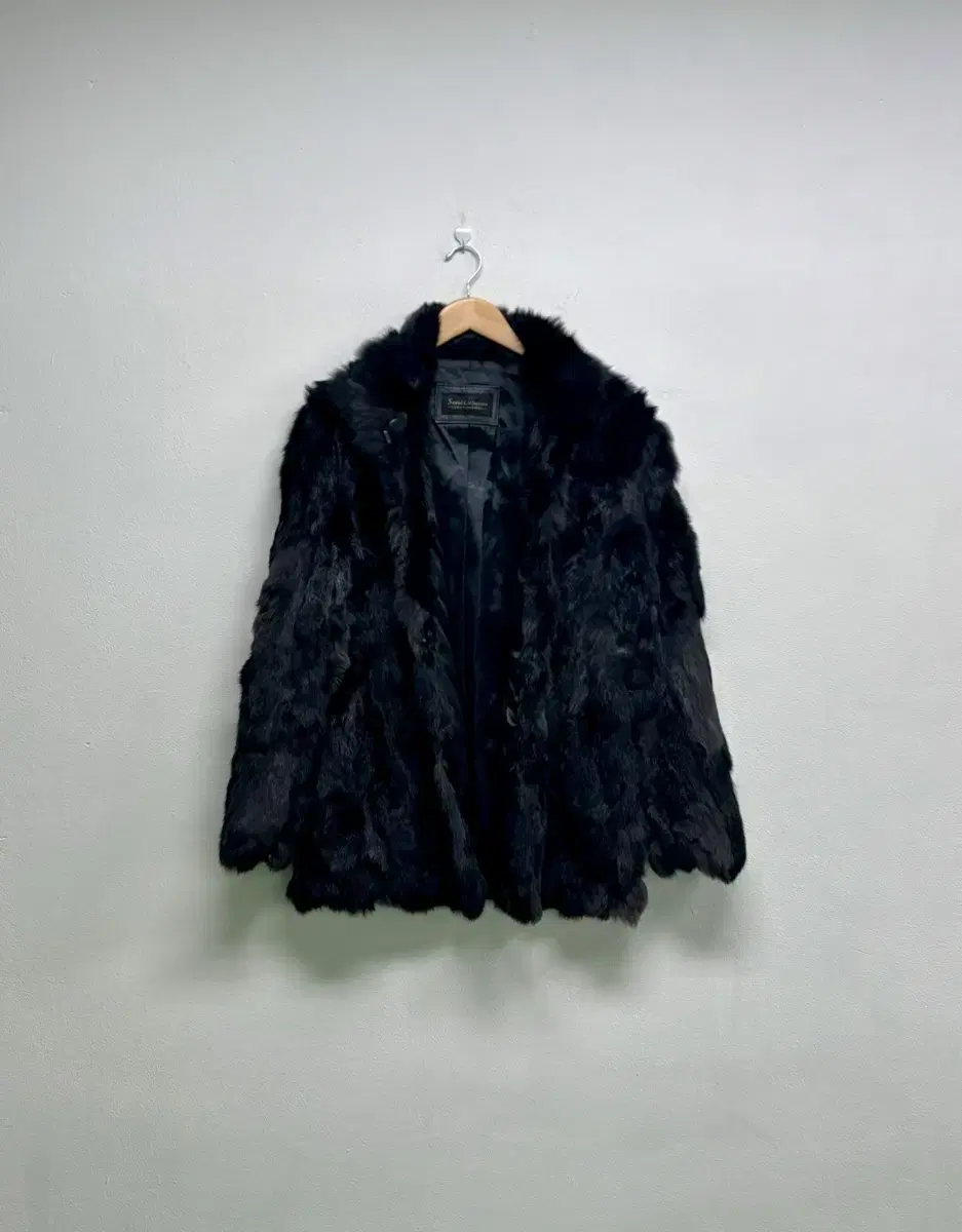 Seoul Collection Lee Kyung Won Design Rabbit Fur Mink Coat L