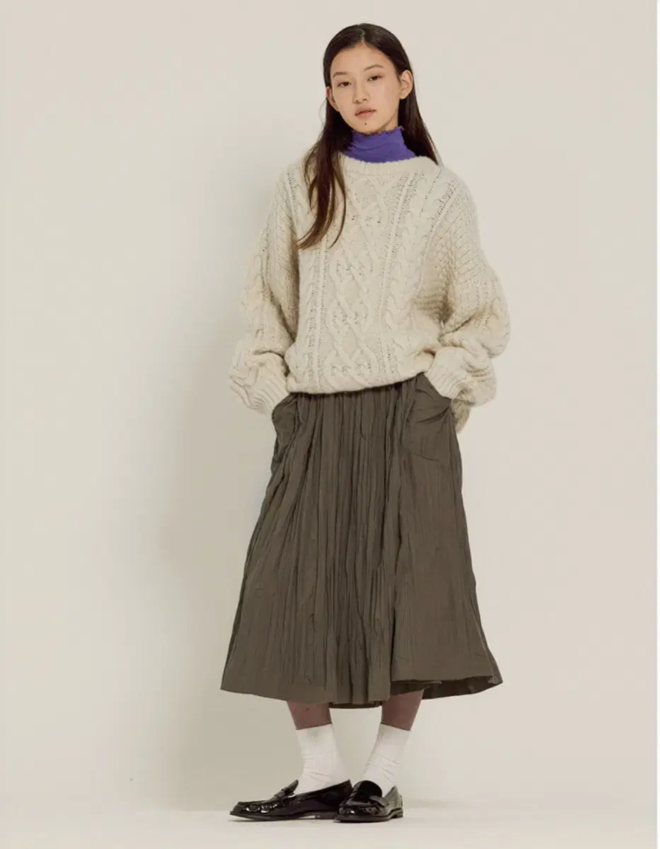 시엔느 치마 Tautou Flare Skirt (Khaki)