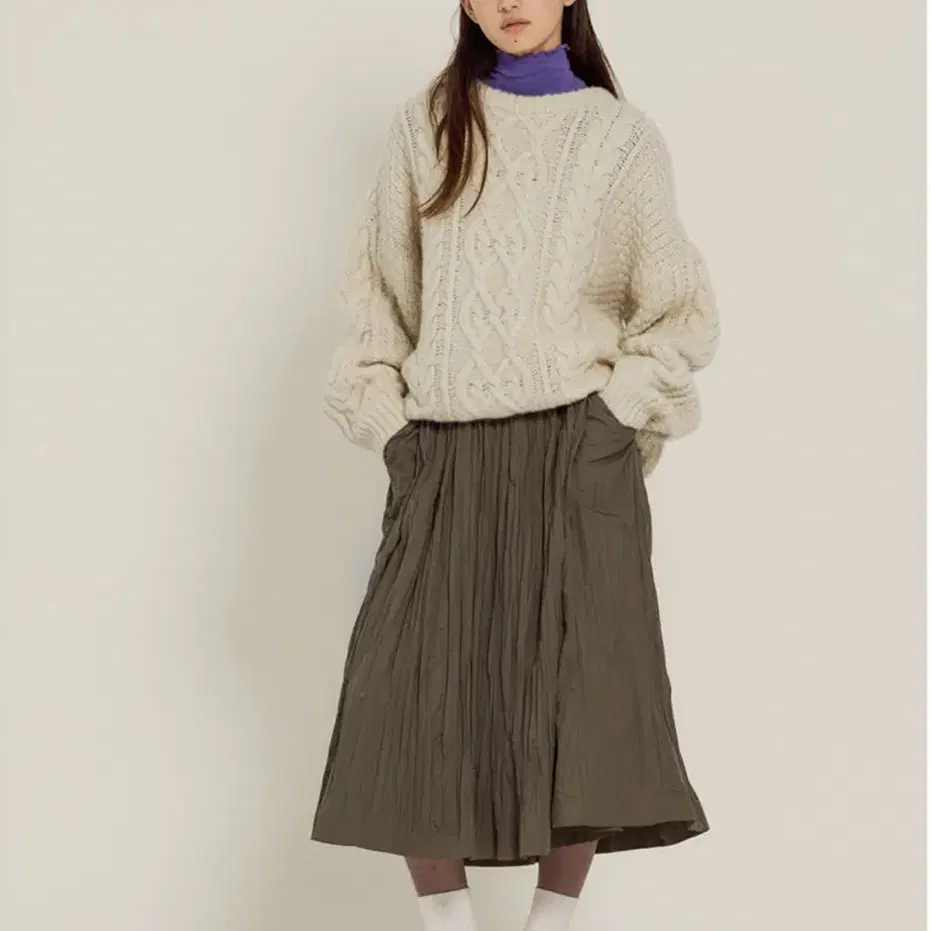 시엔느 치마 Tautou Flare Skirt (Khaki)