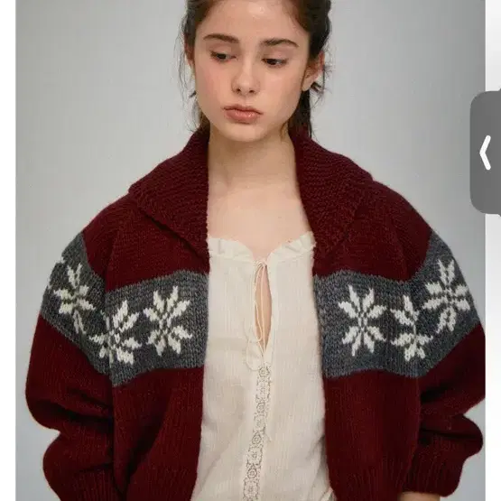 파르벵 가디건 snow crop wool cardigan