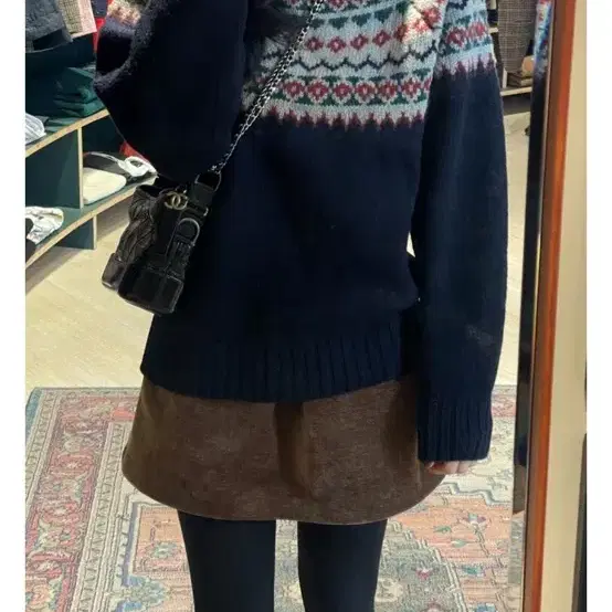 셀리앤리옹 Winter jacquard knit 네이비 노르딕 니트