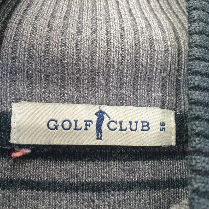 F2138 GOLF CLUB 남95 줄무늬 반집업 니트/더크