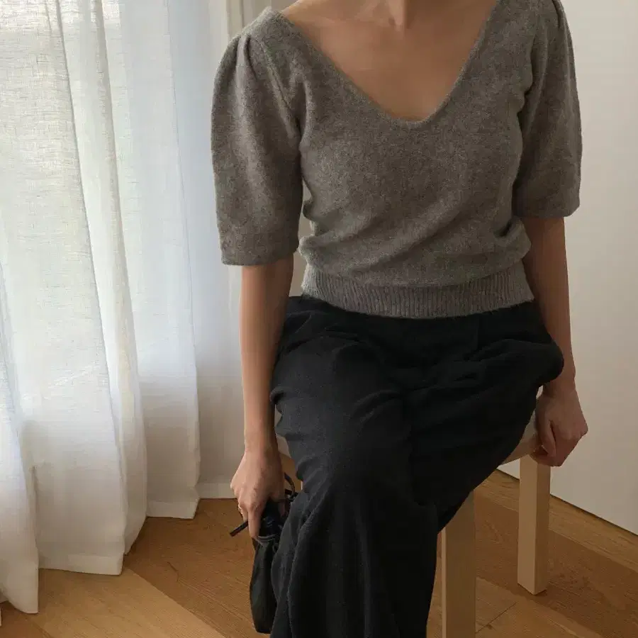 Seame 씨미 Ever puff knit 그레이