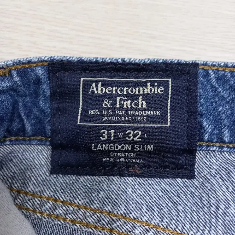 32 Abercrombie 데미지워싱 상하스판 슬림 리페어진 32-66