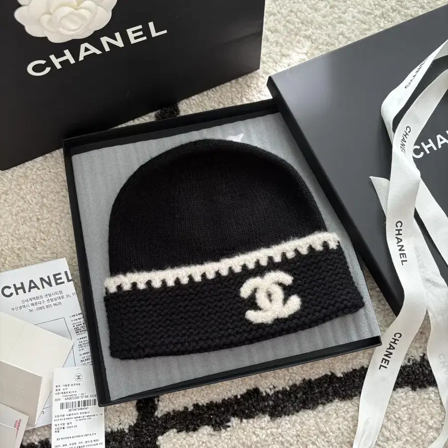 (새상품)샤넬캐시미어비니 Chanel Beanie Cashmere & B