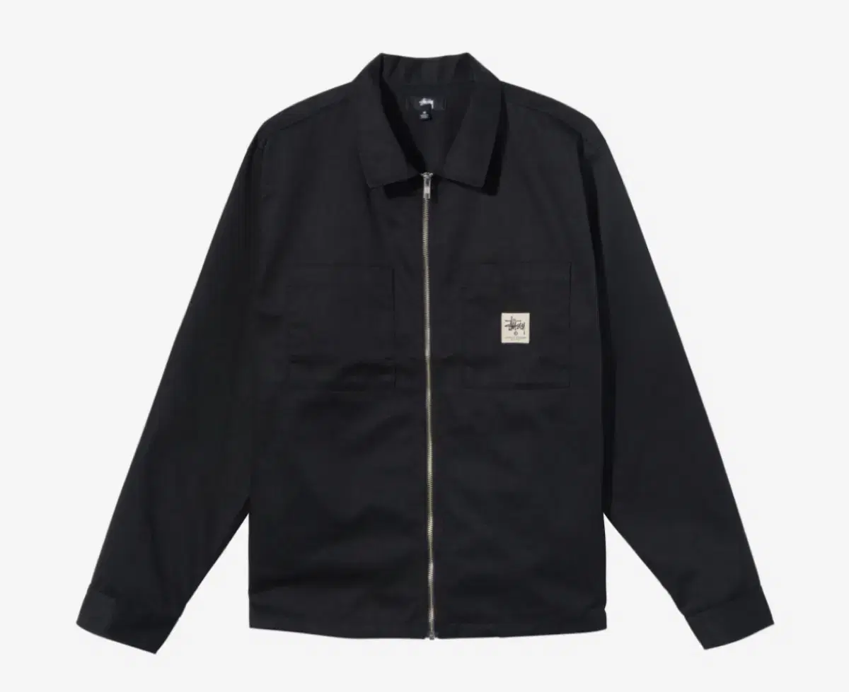 [XL]Stussy Zip-Up Work Long Sleeve Shirt Black