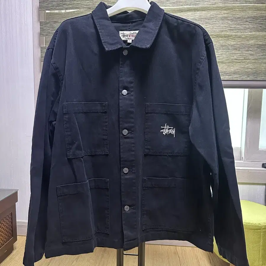 [XL]스투시 stussy 캔버스 초어 자켓 블랙