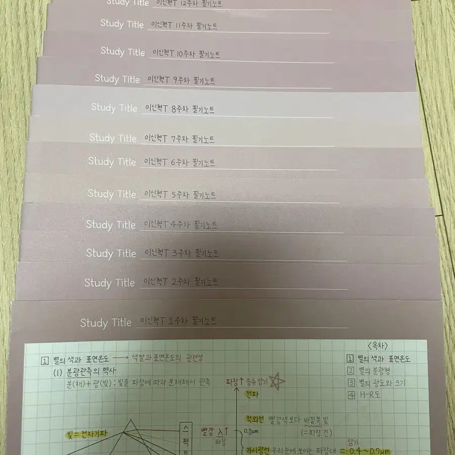 시대인재 이신혁 시즌1 필기노트 1-14주차 전권 2025