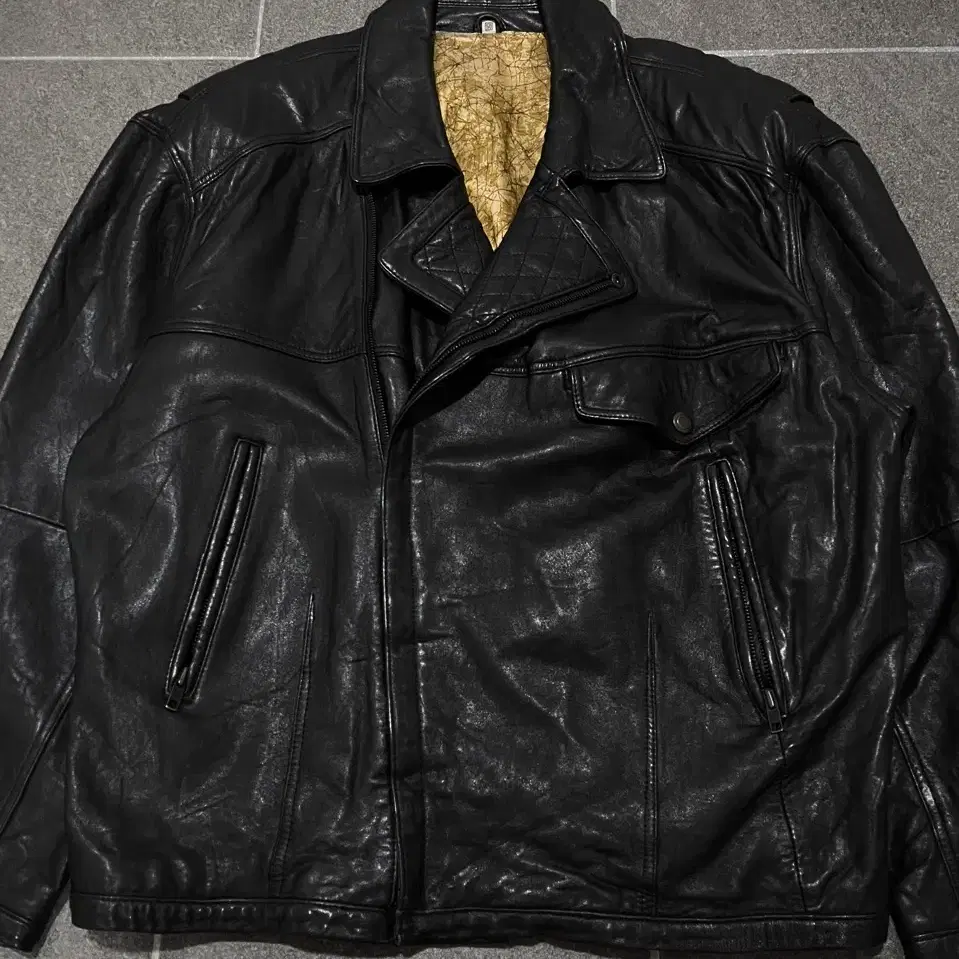 100% Genuine Leather 90s 빈티지 램스킨 라이더 자켓