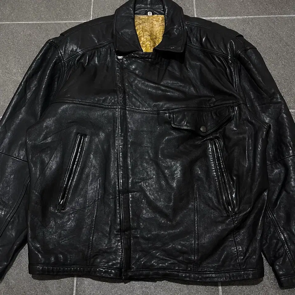 100% Genuine Leather 90s 빈티지 램스킨 라이더 자켓