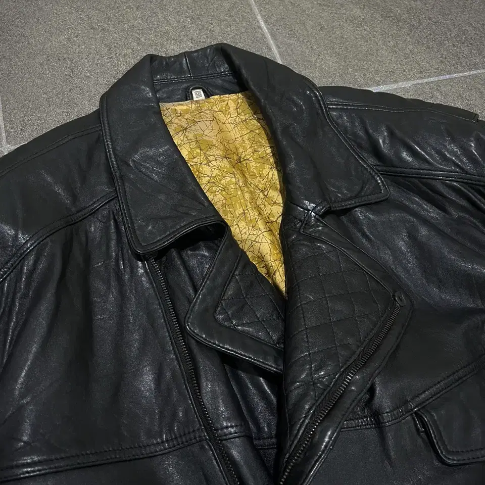 100% Genuine Leather 90s 빈티지 램스킨 라이더 자켓