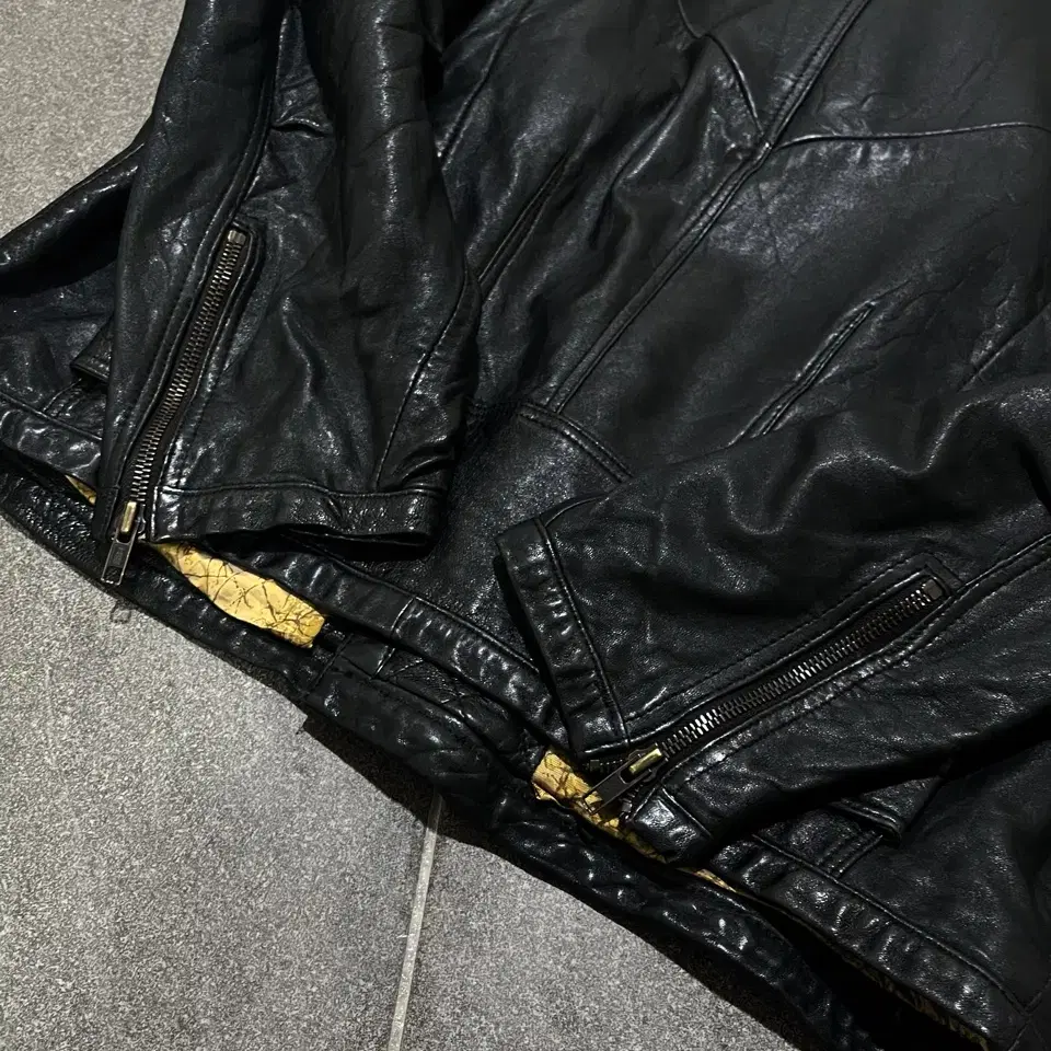 100% Genuine Leather 90s 빈티지 램스킨 라이더 자켓