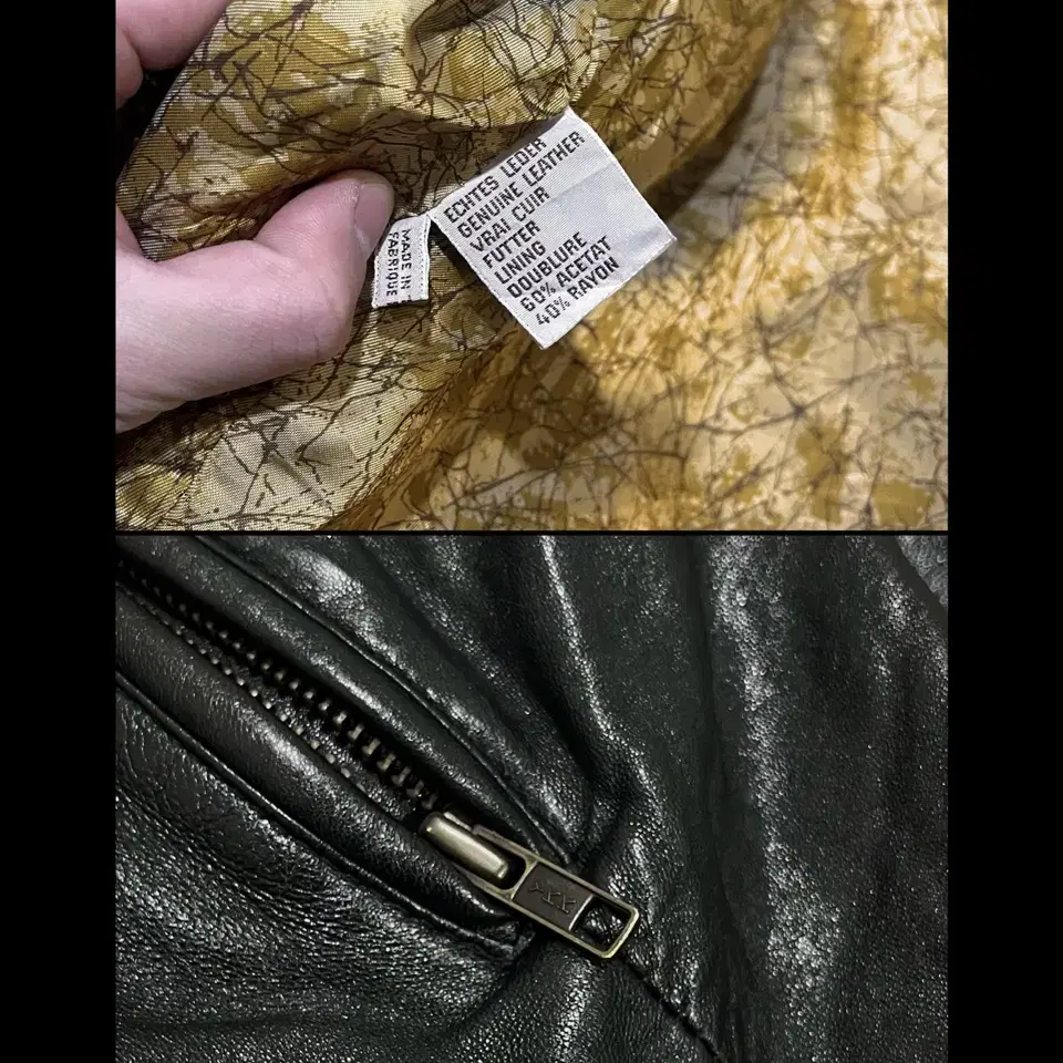 100% Genuine Leather 90s 빈티지 램스킨 라이더 자켓