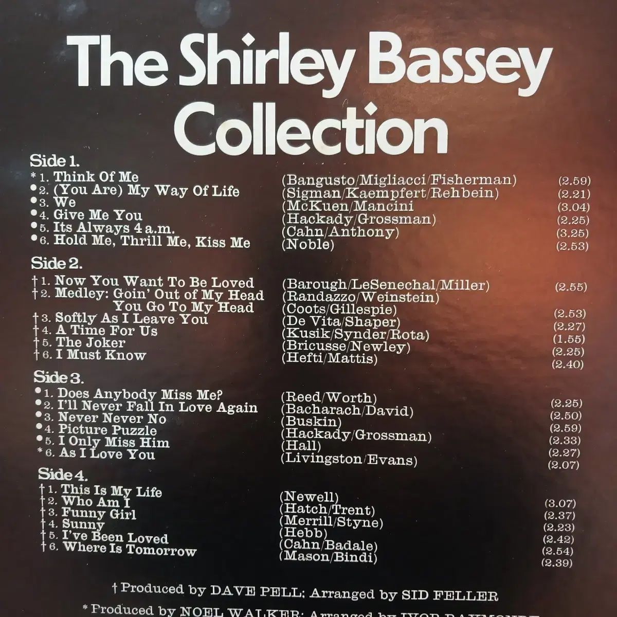 [JAZZ] SHIRLEY BASSEY COLLECTION 더블 LP