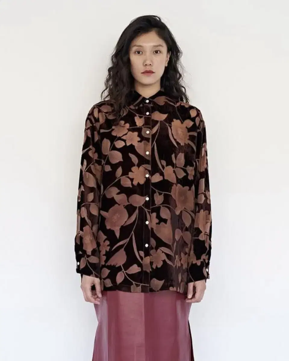 Teak Flower Velvet Shirt