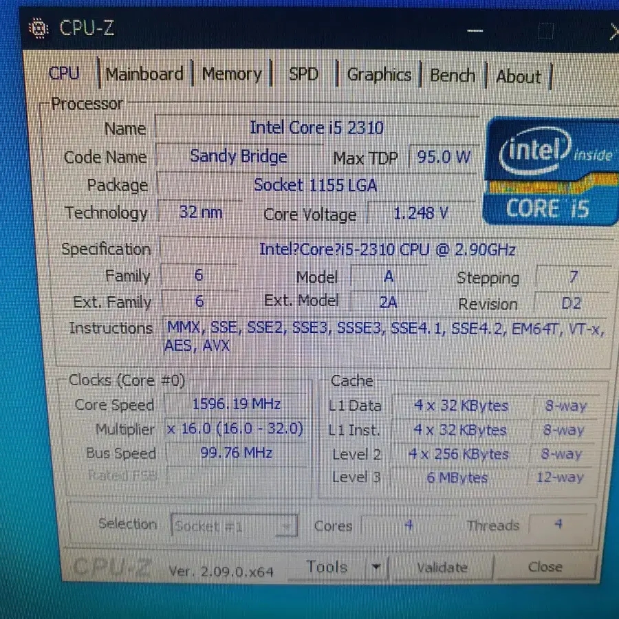 i5 2310 CPU와 삼성 H61S1 메인보드 세트