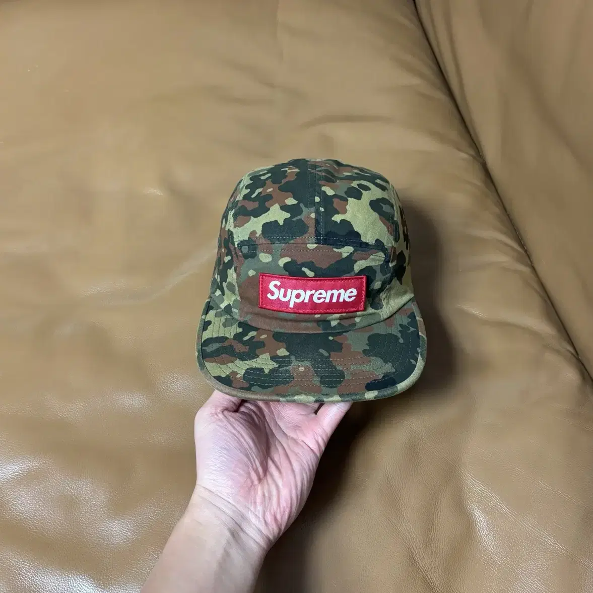 Supreme 슈프림 카모 캠프캡 모자 (Washed Camo)