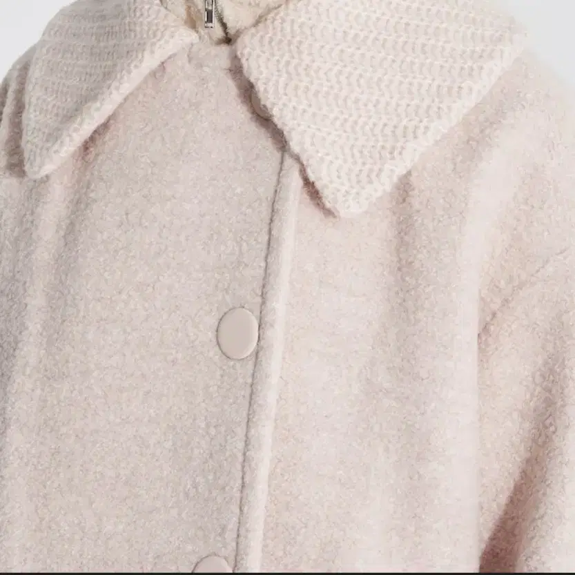 비이커 knit collar baby alpaca coat - ivory