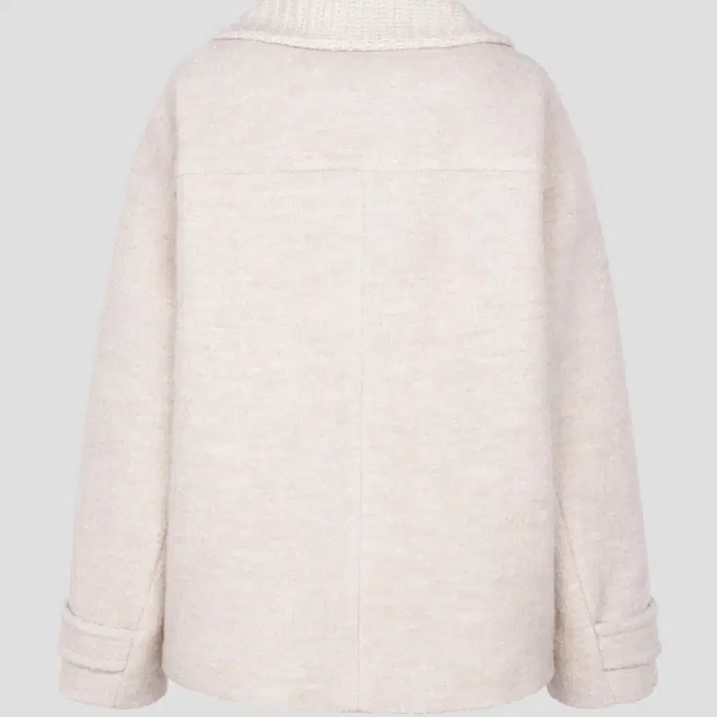 비이커 knit collar baby alpaca coat - ivory