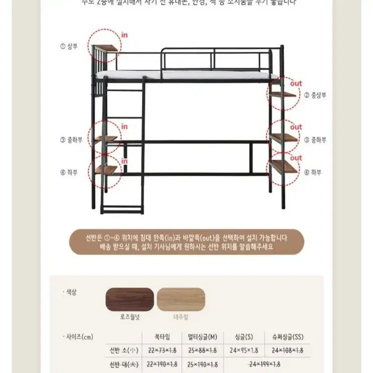 [미사용 새상품] 높이조절 화이트 싱글s 벙커침대 팝니다+선반