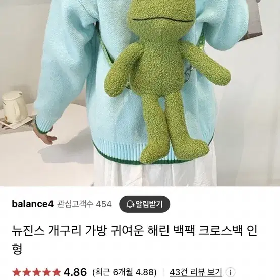 뉴진스 해린 개구리 가방 새상품