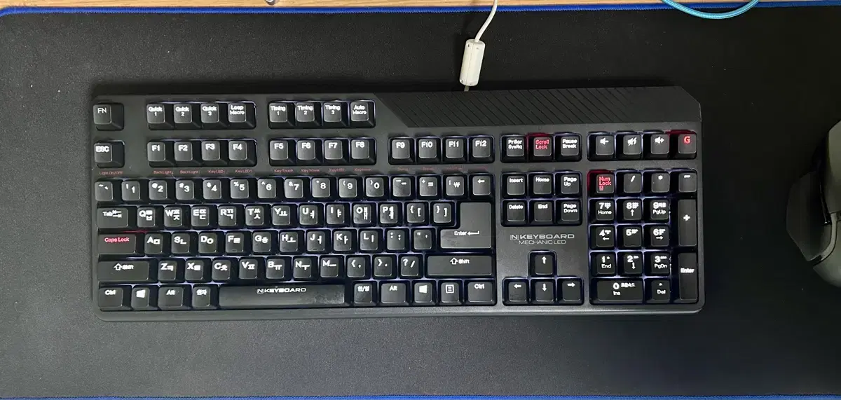 Nkeyboard 메카닉 LED 체리청축 기계식키보드