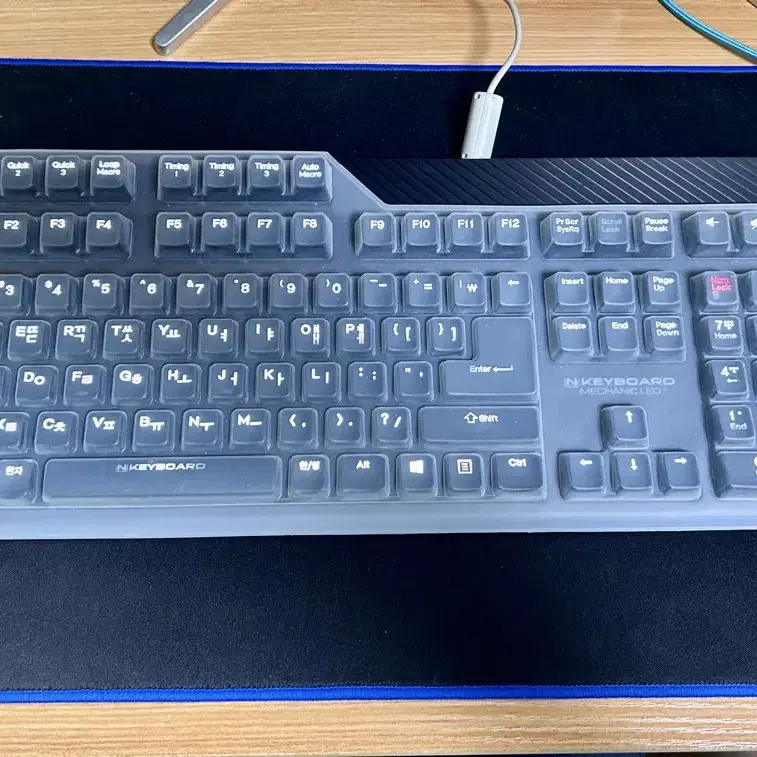 Nkeyboard 메카닉 LED 체리청축 기계식키보드