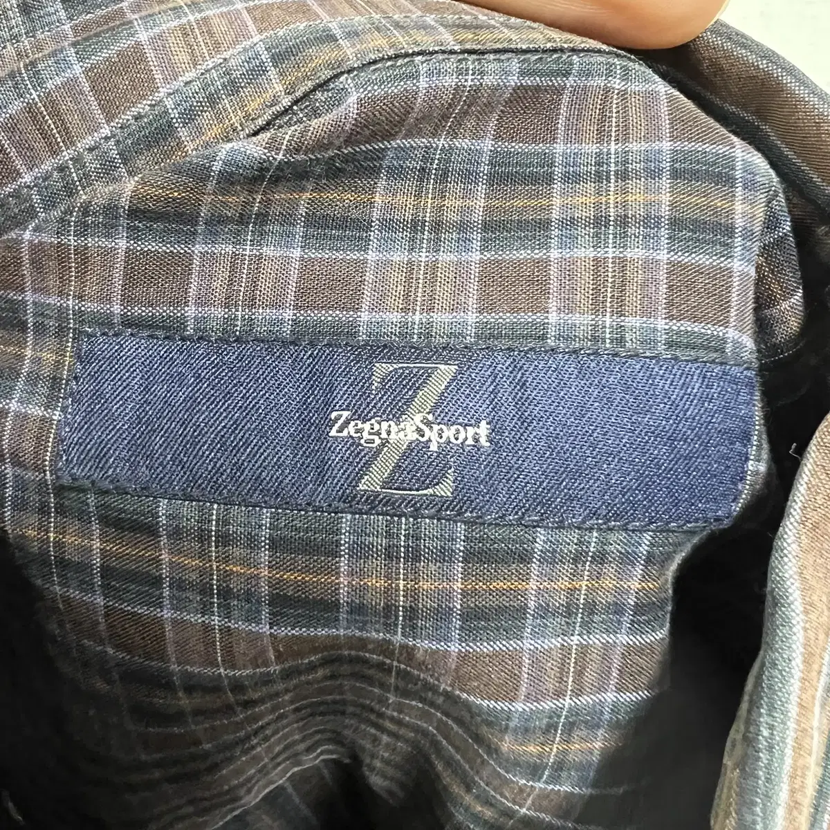 Zegna/제냐체크긴팔셔츠/남성110/오버핏/긴팔/셔츠/