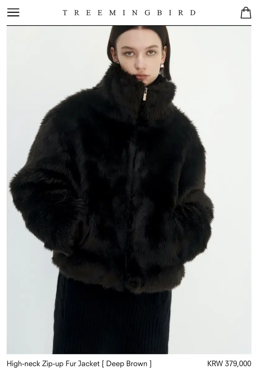 트리밍버트 High-neck Zip-up Fur Jacket