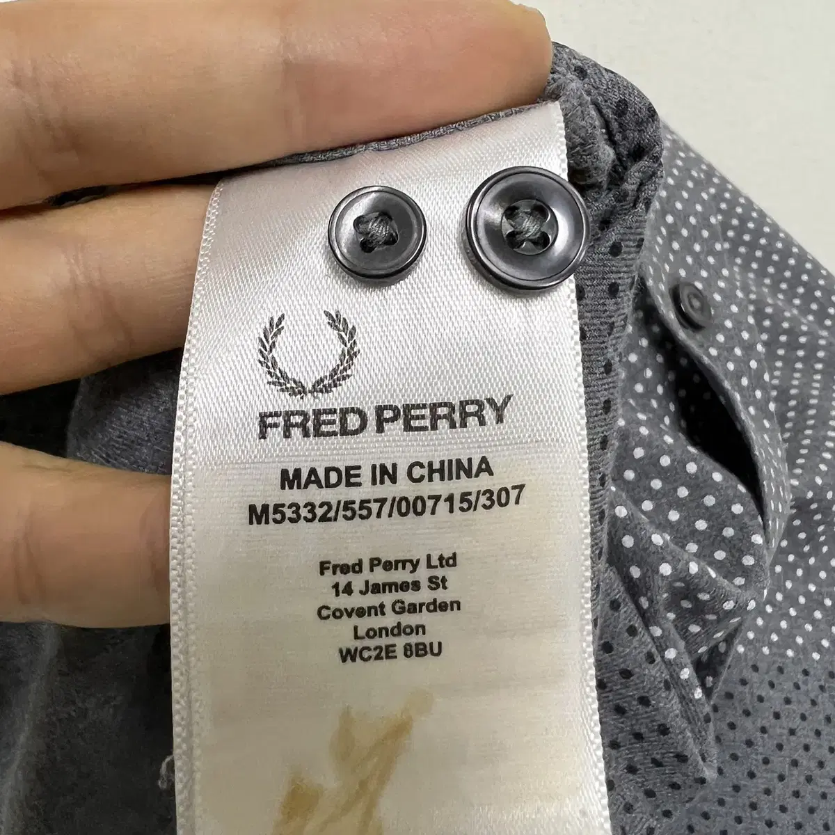 FREDPERRY/프레드페리패턴셔츠/남성95/긴팔/